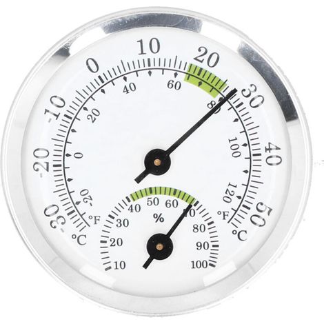 Thermometer-Hygrometer, Mini-Zifferblatt-Hygrometer für Luftbefeuchter, Gewächshaus, Garten, Zuhause – sicher (1/4)