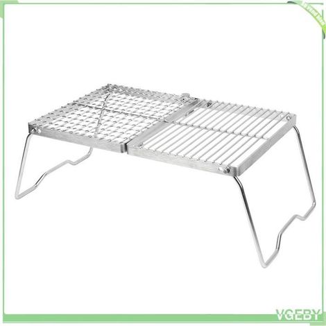 Barbecue de camping pliable - FAFEICY - 2 pièces - Acier inoxydable 304 - Compact & portable - Livré avec sac (1/4)