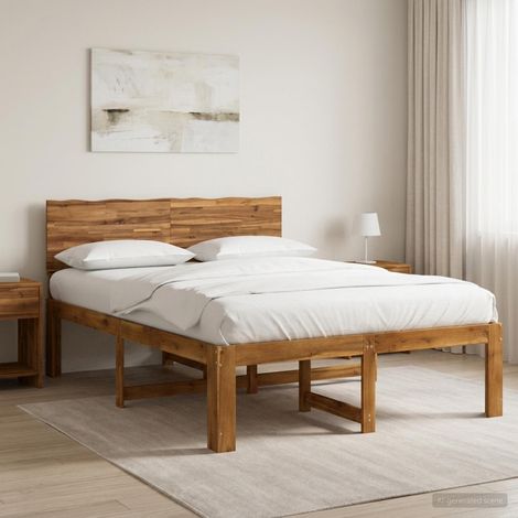 Cama doble con cabecero ROSTOCK Natural 150 x 200 cm (1/5)