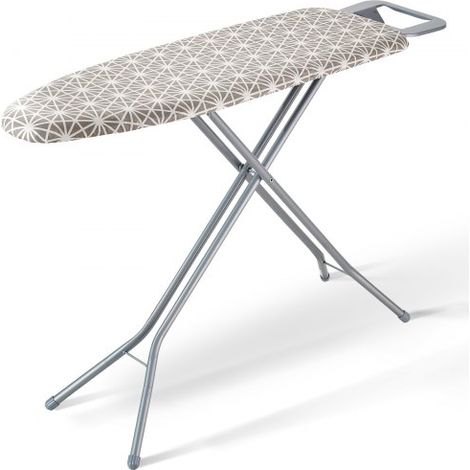 Bügelbrett Dampfbügelbrett Dampfbügeltisch mit Bügeleisenablage, 4 Schichten Klappbarer Bügeltisch 1100 x 334 mm Bügelfläche, 7 Höhenverstellbar 715–915 mm 20 kg Belastbar Beige (1/5)
