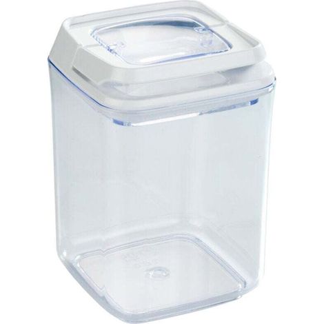 Turin Vakuum-Vorratsbehälter, luftdichter Deckel, Aufbewahrungsbox für größere Mengen Lebensmittel, 0,9 l Fassungsvermögen, Kunststoff, 10 x 14,5 x 10 cm, transparent