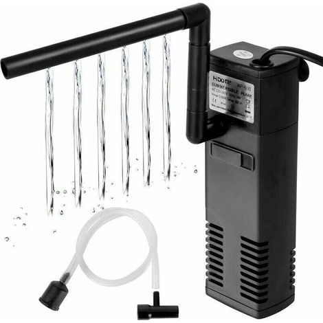 Filtro de flujo de agua para acuario Ulisem 4W 600L/H, filtro interno para acuarios de 60L, bomba de filtro para acuario con esponjas filtrantes para peces.