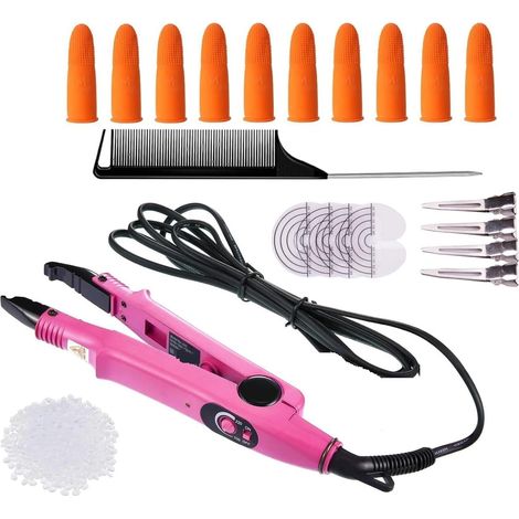 Outil Professionnel D'extension De Cheveux, Connecteur Fer À Chaleur Fusion, Outils Constante Variable, Liaison La Kératine Gain Temps Efficace(Pink 100g baijiao) (1/5)