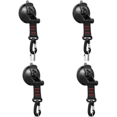Pack of 4 Extra Strong Suction Cup Hooks - Wall Hooks up to 10 kg - Red (1/4)