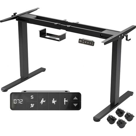 AREBOS Schreibtischgestell Elektrisch Höhenverstellbar 2 Motoren LCD Memory-Funktion Kollisionsschutz bis 120kg (1/5)