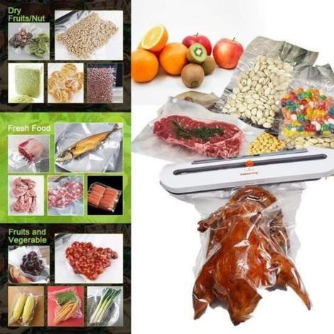 Lot de 2 Rouleaux Sac Sous Vide Alimentaire Sachet Gaufré 20x500cm Pour Appareil de Mise Sous Vide Pour Stockage Alimentaire (1/4)