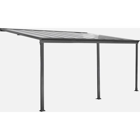 Pérgola 3x5m de aluminio con canalón (1/4)