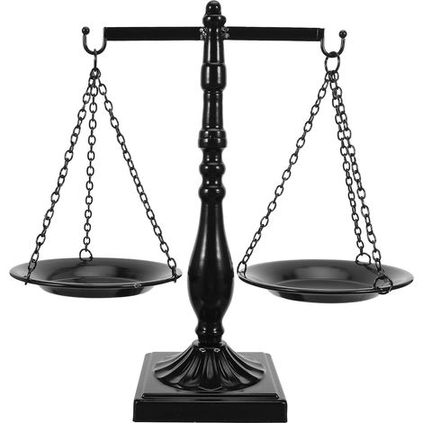 Balance de Justice Vintage en Fer Forgé Milieu de Gamme, Statue Décorative en Métal Noir, Symbole D’équité pour Bureau et Cabinet D’Avocat, Ornement Intérieur Multifonction (1/5)