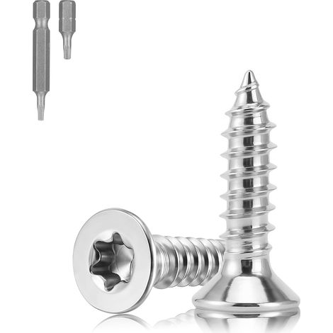 Lot de 160 vis Torx en acier inoxydable - Pour bois - M3 x 10 mm (1/5)