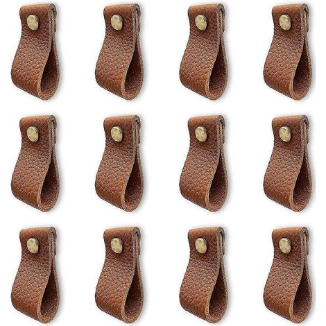Boutons de commode en cuir, lot de 12 (1/5)
