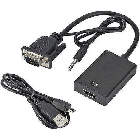 Convertisseur VGA vers HDMI, adaptateur haute définition 1080p et câble d'alimentation USB 2025 (1/3)
