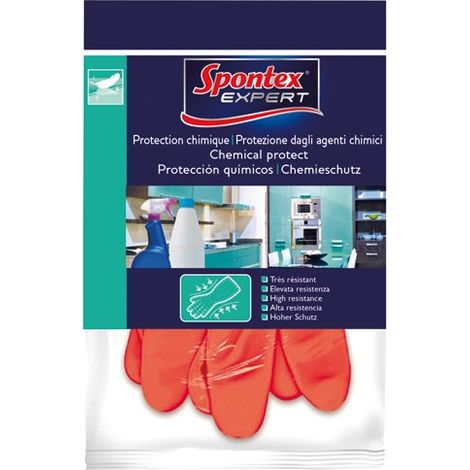 Guanti di Protezione Chimica Taglia 7 in Lattice - Spontex Expert