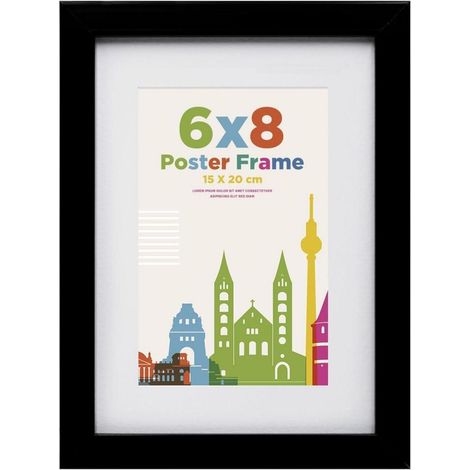 Egofine Bilderrahmen Holz 15x20 cm Acrylglas Passepartout Schwarz (1/5)