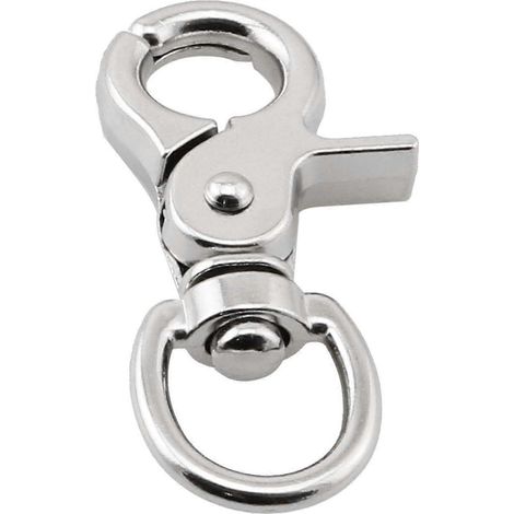 Mousquetons à ressort pivotants à 360° en alliage de zinc, clips métalliques robustes pour sangles, câbles, cordons et accessoires pour animaux. (1/4)