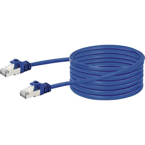 Schwaiger Netzwerkkabel CAT8  10m 2x RJ45 Stecker blau