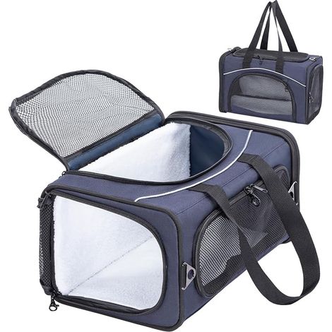 Cat Dog Carrier Bag Carry Case Shoulder Strap Travel Airplane Car S Blue (1/5)