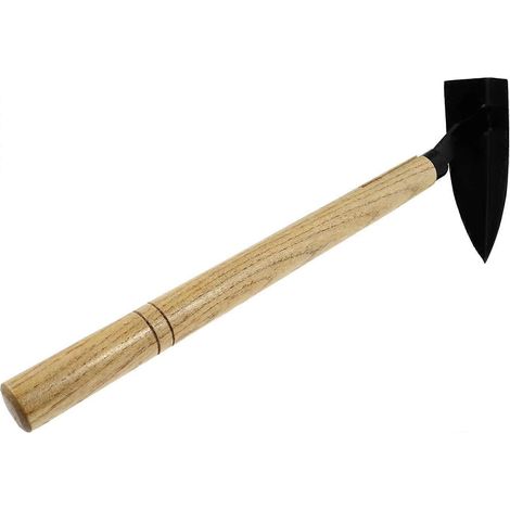 Houe triangulaire de jardinage à manche en bois, houe en acier, outil de bordure de jardin pour la transplantation (1/5)