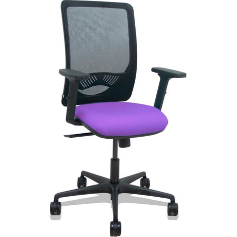 Sedia Zulema synchro maglia nera lilla sedile bali lilla 2D braccioli rotelle 65 mm