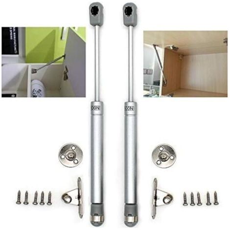 Bardusch-Lot de 2 vérins à gaz de 100 N/2 kg, 30 cm de long, fermeture douce, ressort à gaz,vérins à gaz, charnières à couvercle ouvert doux pour armoire, boîte à jouets, boîte de compteur (1/5)