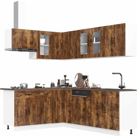 11-tlg. Küchenschrank-Set Kalmar Räuchereiche Holzwerkstoff