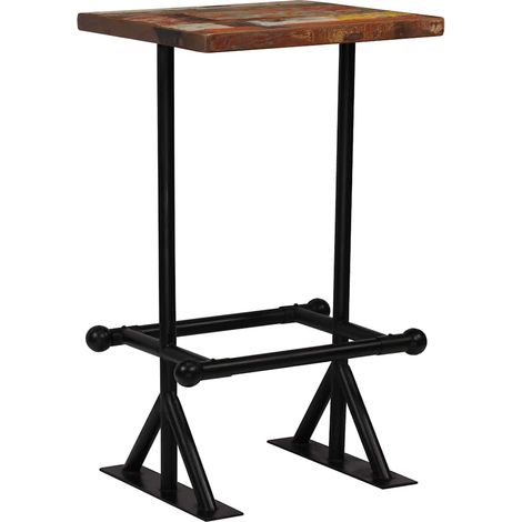 vidaXL Set de muebles de bar 3 pzas madera maciza reciclada multicolor (1/2)