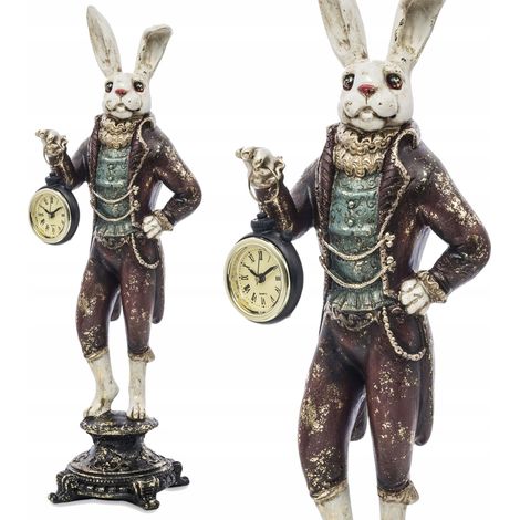 LAPIN AVEC UNE MONTRE À LA MAIN FIGURINE D'HORLOGE ALIC HORLOGE Pierrot (1/5)