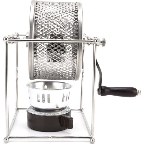 Torréfacteur à café manuel à manivelle, petit modèle domestique en acier inoxydable, à rouleaux et à température réglable. (1/5)