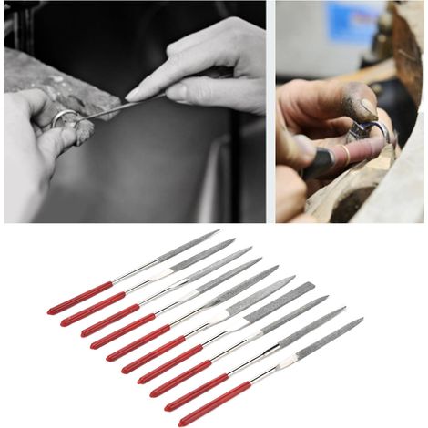 Set mit 10 verschiedenen diamantpolierten Feilen (flache und dreieckige Feilen, 5 x 180 mm) (1/5)