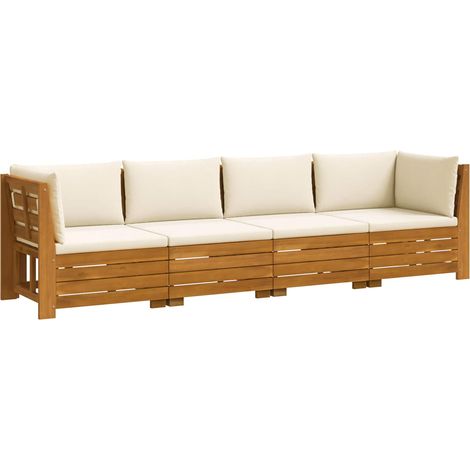 Maison Exclusive - Outdoor-Sofagarnitur mit Kissen 4 Stück Braun