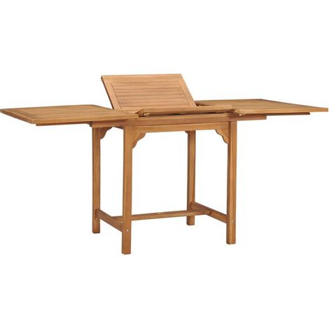 Table de Jardin en Bois de Teck Massif, Extensible 110-160 x 80 x 75 cm (1/5)