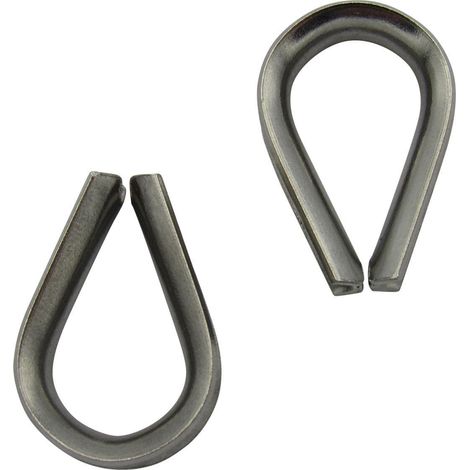 Stainless Steel Wire Rope Thimbles 10MM x2 (Marine Webbing Boat Cable Loop) (1/5)