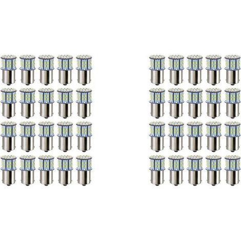 40X Ampoules LED pour Super Lumineux 3014 50-SMD Blanc 1156 1141 1003 BA15S Ampoules pour Camping-Car Remorque Coffre de Bateau (1/2)
