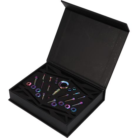 Kit de vis de potence RISK M7000/M8000 en alliage de titane pour VTT, compatible avec freins à disque hydrauliques et dérailleurs (couleurs variées). (1/5)