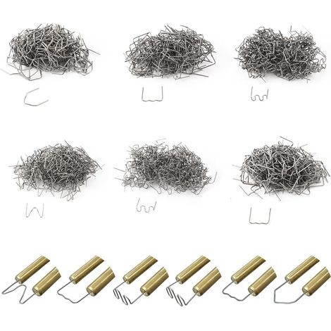 1200 Pièces Agrafes Chaudes, 0.6mm/0.8mm Baguettes de Soudage  Clou Agrafes Chaudes en Acier Inoxydable, Soudure Plastique Clou de Soudure pour Réparation de Pare-Chocs de Voiture (1/5)