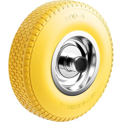 Rueda-PU 3.00-4 255mm Cubierta caucho macizo Anti-pinchazos Llanta de metal Carretilla Remolque