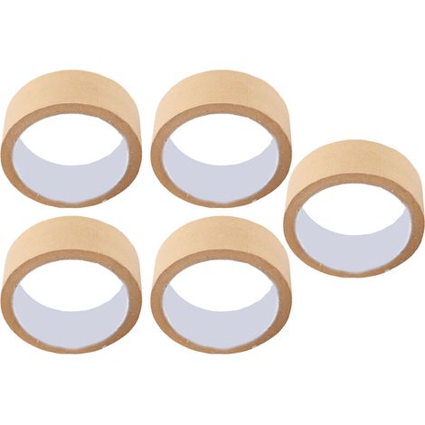 Nastro adesivo 35 mm x 20 m, 5 pezzi, facile da strappare, impermeabile, scrivibile, per pareti, casa, auto, vernice marrone. (1/5)