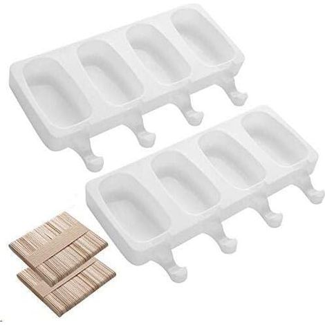 Silikon-Eisformen, 26 x 14,5 cm, 2er-Pack, hausgemachte Dessert-Eisformen, geeignet für Eismaschinen, BPA-frei, perfekt für Kinder und Erwachsene, um ihr eigenes Eis herzustellen.