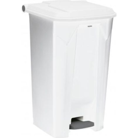 Poubelle à pédale Utilo - 100l - blanc / blanc (1/3)