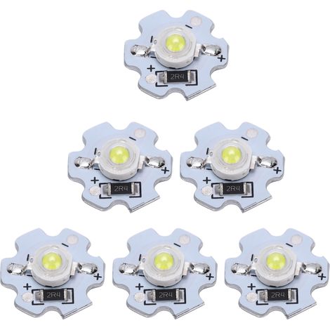 25 Pièces Puces LED 5V 200LM 3W Haute Puissance Ampoules LED pour Luminaires DIY Blanc Froid 10000K (1/5)
