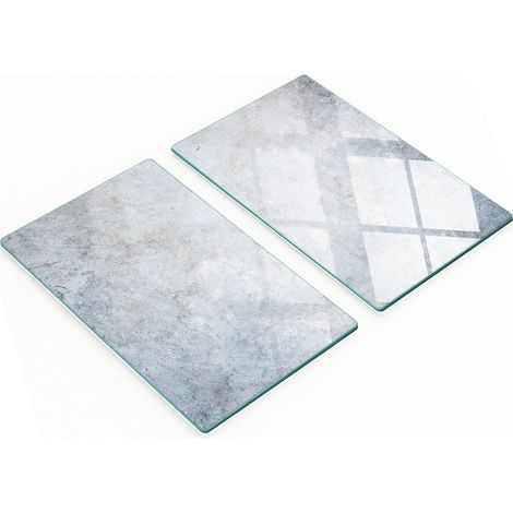Dekorative Glas-Küchenschneidebretter mit Betonoptik, 2 x 30 x 52 cm (1/5)