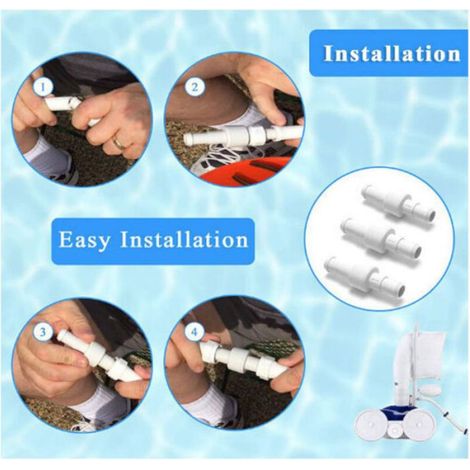 Assemblage De Connecteur Pour Nettoyeur De Piscine - Tuyau Pivotant D20 - Raccord Rotatif Et Écrous D15 - Compatible Polaris 180 280 380 480 3900 - Lot De 1 (1/4)