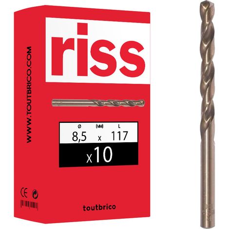 10 Foret Hss Cobalt 5% 8.5mm Vrac - Riss (1/2)