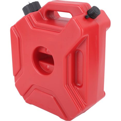 Réservoir de carburant de 5 litres (1,3 gallon), grande capacité, conteneur d'essence portable rouge, convient aux voitures, motos, UTV, VTT et véhicules tout-terrain, avec support. (1/5)