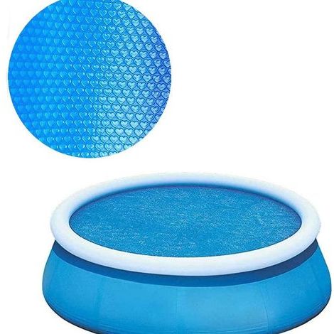Solar-Poolabdeckung, runde 1,8 m-Wärmeschutzabdeckung, blaue Whirlpoolabdeckung, staubdichte Solar-Poolabdeckung, für Aufstell-/Einbaupools, aufblasbare Pools (1/5)