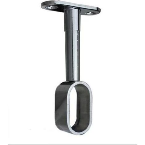 Support central tube d'armoire pour montage au plafond porte-tubeovale Fixation tringle à vêtements 30 x 15 mm Acier chromé support de tige de plafond réglable hauteur ,,1 pièce (1/4)