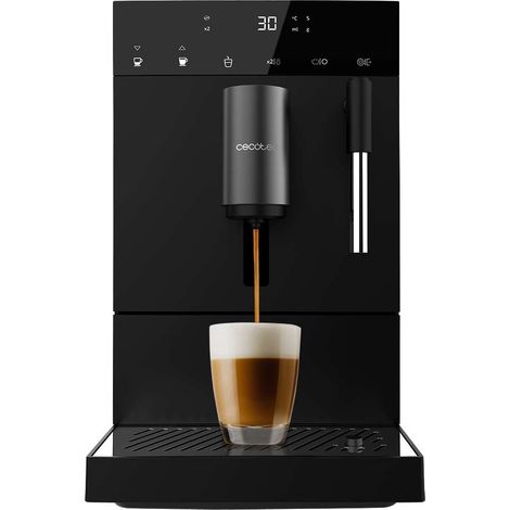 Cecotec – Cafetière à dosettes superautomatique 19 bar – Système Thermoblock – Moulin conique 5 niveaux – Écran LCD intuitif – Nettoyage AlwaysClean