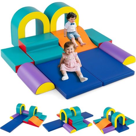 Juego de bloques de escalada de espuma suave (10 piezas, verde)