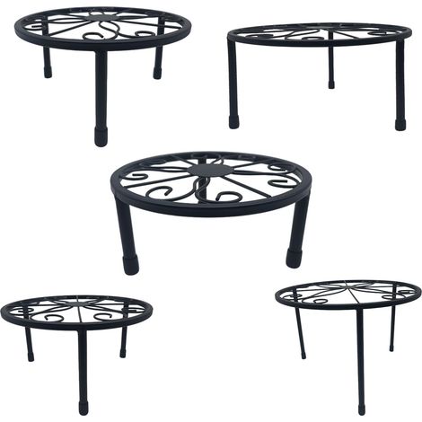 Set di 5 supporti per piante rotondi in acciaio al carbonio