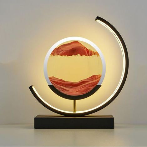 Lampe LED 3D Sable Rouge, Tableau Lumineux Décoratif, Cadre Mobile, Salon et Bureau (1/5)