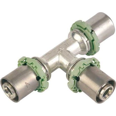 Pressfitting für Metallverbundrohr, T-Stück, Mittelgang reduziert, 26x20x26mm (1/3)
